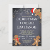 Cookie Exchange Party Charcoal Holiday Magnetische Uitnodiging (Voorkant)