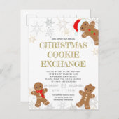 Cookie Exchange Party Witte Vakantie Uitnodiging Briefkaart (Voorkant / Achterkant)