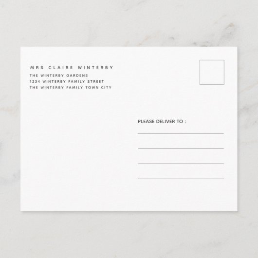 Cookie Exchange Party Witte Vakantie Uitnodiging Briefkaart (Achterkant)