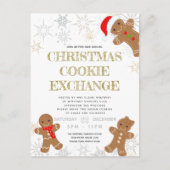 Cookie Exchange Party Witte Vakantie Uitnodiging Briefkaart (Voorkant)