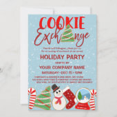 Cookie Exchange Red Blue Corporate Holiday Kaart (Voorkant)