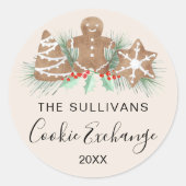 Cookie Exchange Ronde Sticker (Voorkant)