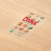 Cookie Exchange Schattige kerstfeest Acryl Uitnodigingen (Laagn)