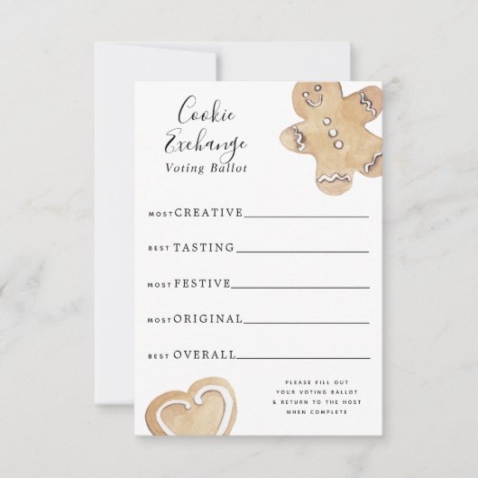 Cookie Exchange Stembiljet Kaart (Voorkant)
