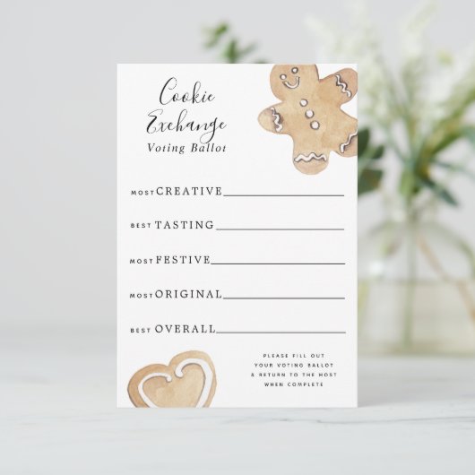 Cookie Exchange Stembiljet Kaart (Staand voorkant)