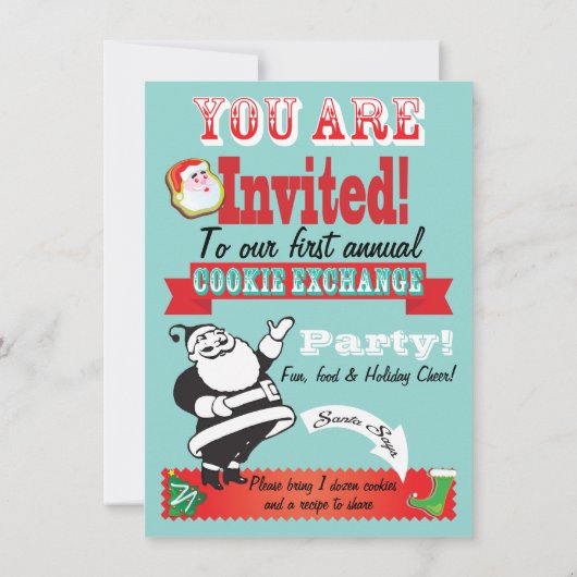 Cookie Exchange/ Ugly Sweater Party Invitations Kaart (Achterkant)