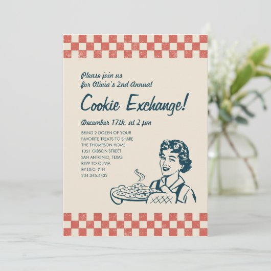 Cookie Exchange-uitnodigingen Kaart (Staand voorkant)