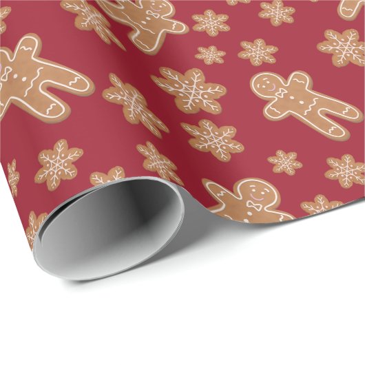 Cookie Exchange Vakantie Party Gingerbread Bourgog Cadeaupapier (Rol Hoek)