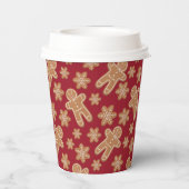 Cookie Exchange Vakantie Party Gingerbread Bourgog Papieren Bekers (Achterkant)