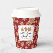 Cookie Exchange Vakantie Party Gingerbread Bourgog Papieren Bekers (Voorkant)