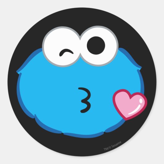 Cookie Face Throting a Kiss Ronde Sticker (Voorkant)