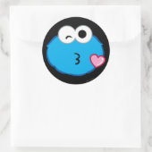 Cookie Face Throting a Kiss Ronde Sticker (Tas)