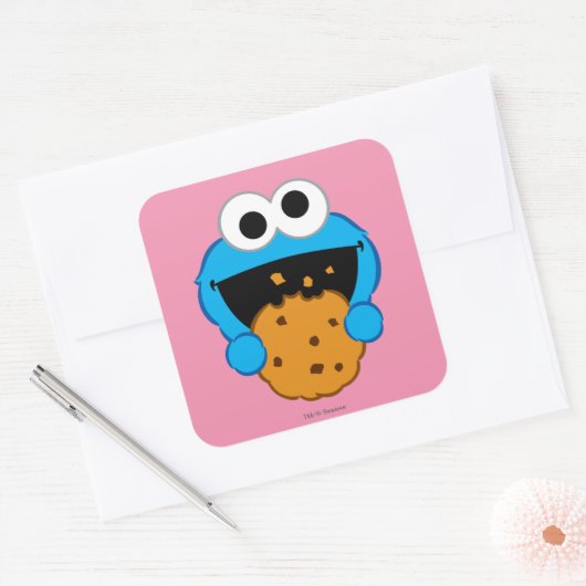 Cookie Face Vierkante Sticker (Envelop)