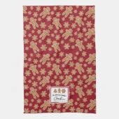 Cookie Factory familienaam Gingerbread Bourgondië Theedoek (Verticaal)