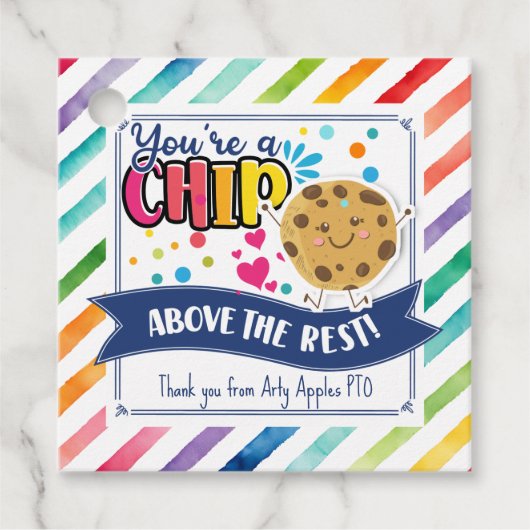 Cookie Favour Cadeau Je bent de beste Bedankjes Labels (Voorkant)