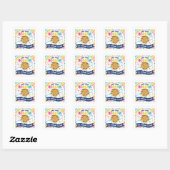 Cookie Favour Cadeau Zomervakantie Vierkante Sticker (Vel)