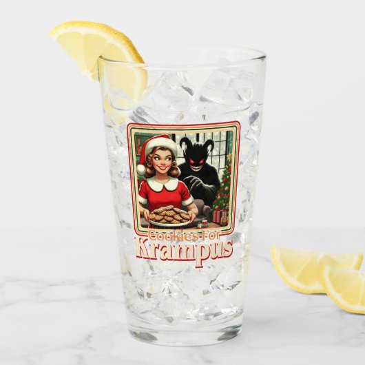 Cookie For Krampus Merry Krampus Christmas Horror Glas (Voorkant ijs)