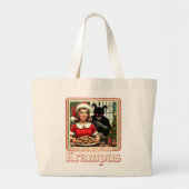 Cookie For Krampus Merry Krampus Christmas Horror Grote Tote Bag (Voorkant)