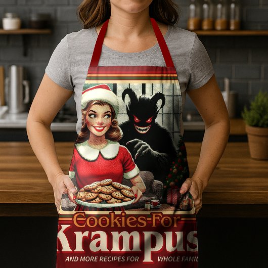 Cookie For Krampus Merry Krampus Christmas Horror Schort
