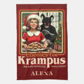 Cookie For Krampus Merry Krampus Christmas Horror Theedoek (Verticaal)