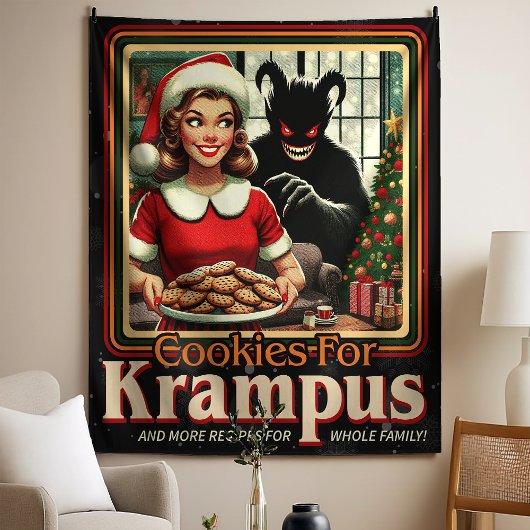 Cookie For Krampus Merry Krampus Christmas Horror Wandkleed
