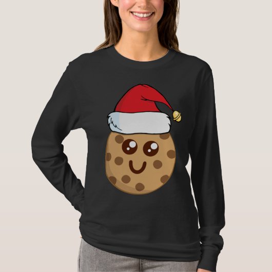 Cookie For Santa Cute Wearing a Santa Hat T-shirt (Voorkant)