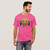 Cookie Gewichtheffen Barbell Workout Bakgewicht T-shirt (Voorkant volledig)