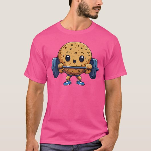 Cookie Gewichtheffen Barbell Workout Bakgewicht T-shirt (Voorkant)