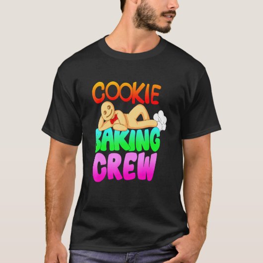Cookie Gingerbread Bakkerij Crew Man Kersttijd T-shirt (Voorkant)