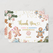 Cookie Gingerbread Geslacht Reveal Dank u kaart (Voorkant / Achterkant)