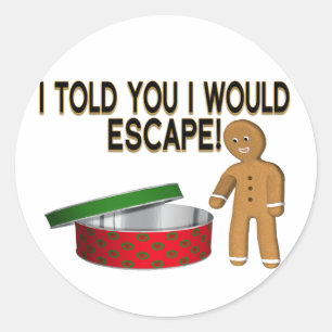 Cookie Gingerbrood Man Escape Ronde Sticker