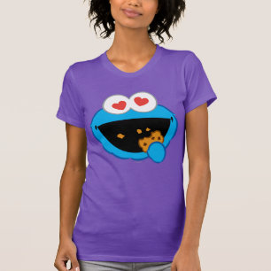 Cookie glimlachend gezicht met hartvormige ogen t-shirt