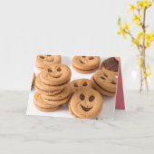 Cookie Glimlacht Kaart (Gele Bloem)