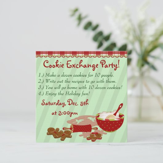 Cookie Holiday Party Kaart (Staand voorkant)