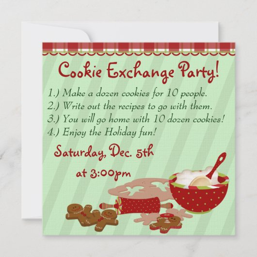 Cookie Holiday Party Kaart (Voorkant)