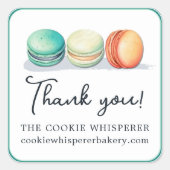Cookie Home Bakkerij Dank u Vierkante Sticker (Voorkant)