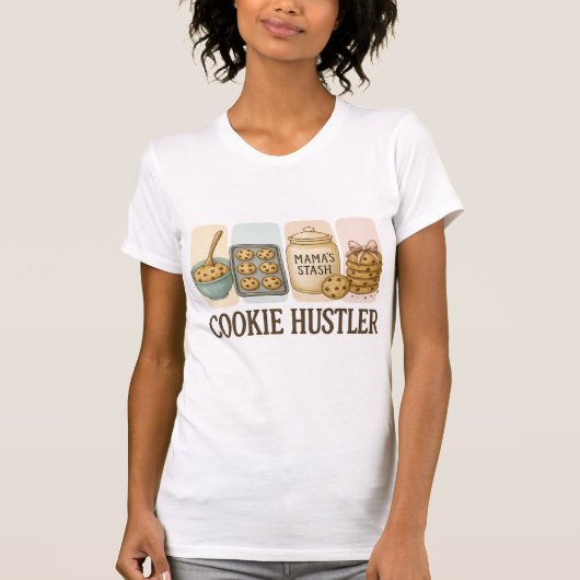 "Cookie Hustler" Pastel Baking T-shirt (Voorkant)