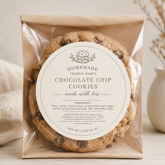 Cookie Ingrediënten Productlabel Ronde Sticker