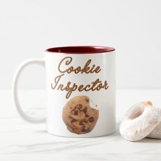 Cookie Inspector Tweekleurige Koffiemok (Met donut)
