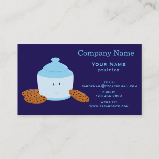 Cookie Jar glimlachen met koekjes Visitekaartje (Voorkant)