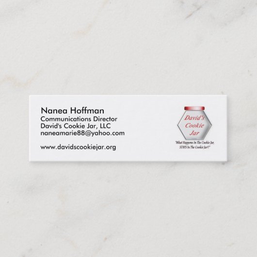 Cookie Jar-profielkaart Mini Visitekaartje (Voorkant)