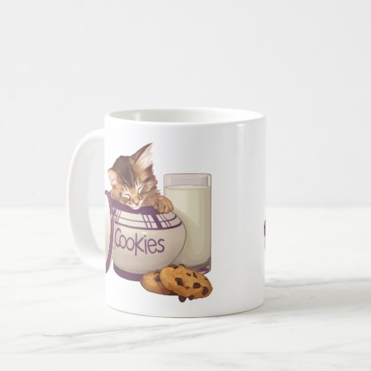 Cookie jar tabby kitten koffiemok (Voorkant links)