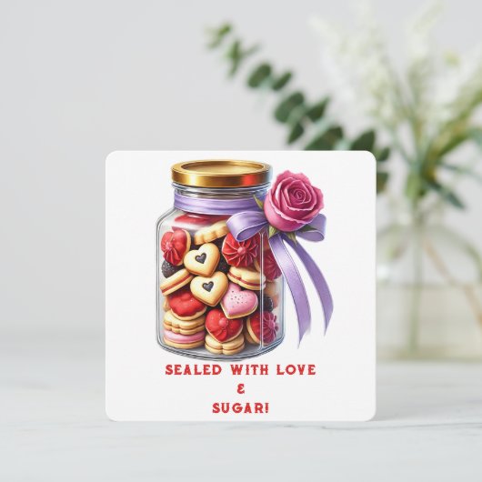 Cookie Jar - Valentijnsdag Kaart (Staand voorkant)