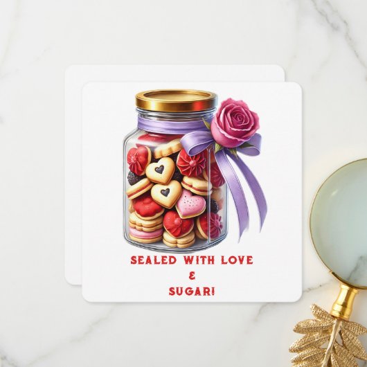 Cookie Jar - Valentijnsdag Kaart (Voorkant / Achterkant in situ)