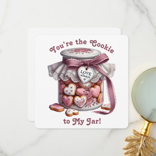 Cookie Jar - Valentijnsdagkaart Bedankkaart (Voorkant / Achterkant in situ)