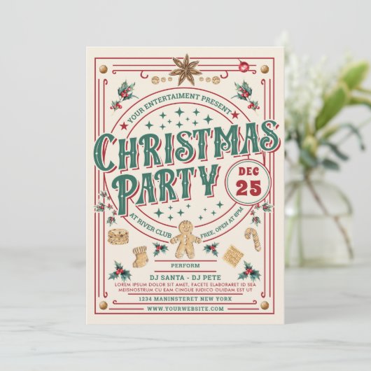 Cookie Kerstfeest Kaart (Staand voorkant)