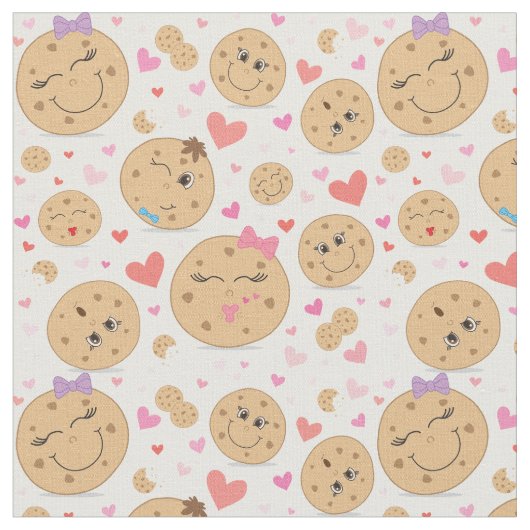 Cookie Love Fabric Stof (Close Up)
