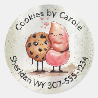 Cookie maag bakkerij bakken vanuit de keuken van ronde sticker
