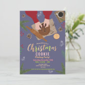 Cookie Making Feestelijk Feest Kerstmis Familie Kaart (Staand voorkant)