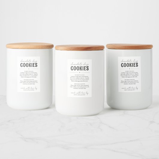 Cookie Mix in een Jar Gift Voedselcontainer Etiket (Flessen)